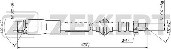 Zekkert BS-9312 - Гальмівний шланг autozip.com.ua