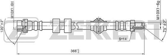 Zekkert BS-9386 - Гальмівний шланг autozip.com.ua