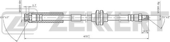 Zekkert BS-9249 - Гальмівний шланг autozip.com.ua