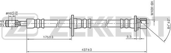 Zekkert BS-9265 - Гальмівний шланг autozip.com.ua