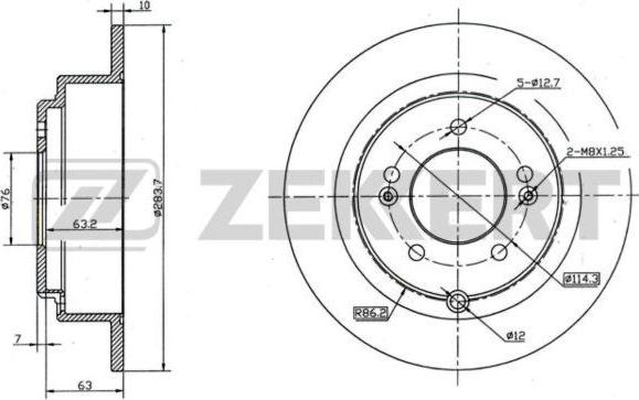 Zekkert BS-5947 - Гальмівний диск autozip.com.ua