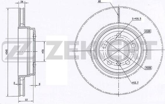 Zekkert BS-5954 - Гальмівний диск autozip.com.ua