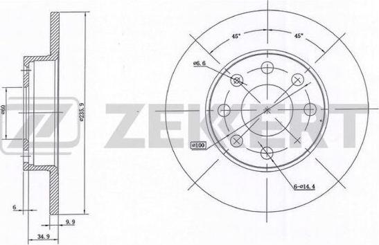 Zekkert BS-5958 - Гальмівний диск autozip.com.ua