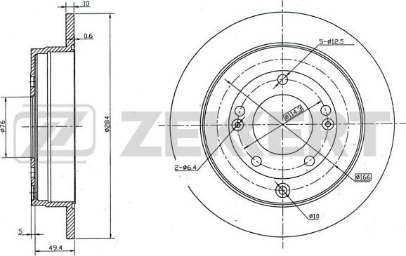 Zekkert BS-5957 - Гальмівний диск autozip.com.ua