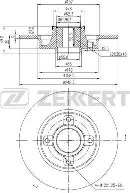 Zekkert BS-5989 - Гальмівний диск autozip.com.ua