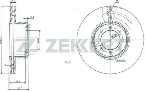 Zekkert BS-5446 - Гальмівний диск autozip.com.ua