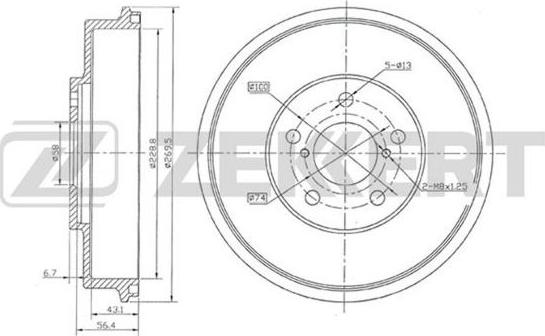 Zekkert BS-5459 - Гальмівний барабан autozip.com.ua