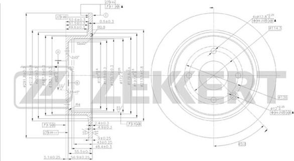 Zekkert BS-5468 - Гальмівний диск autozip.com.ua