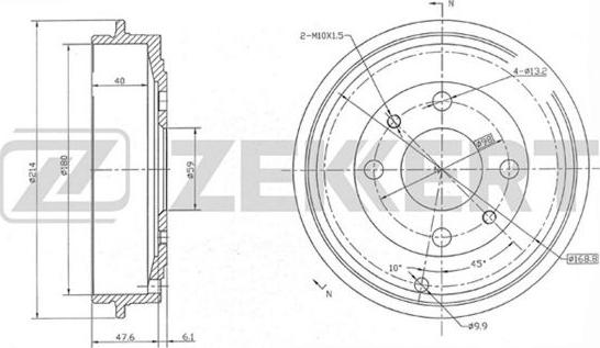 Zekkert BS-5481 - Гальмівний барабан autozip.com.ua