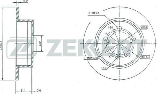 Zekkert BS-5431 - Гальмівний диск autozip.com.ua