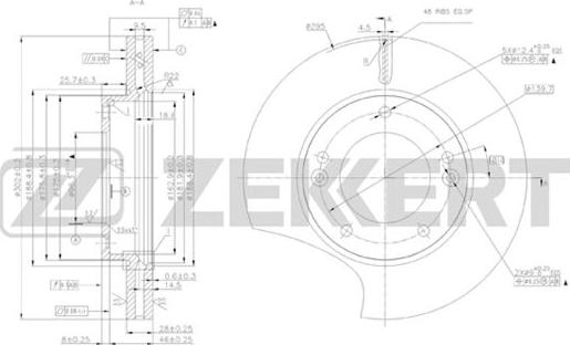 Zekkert BS-5475 - Гальмівний диск autozip.com.ua