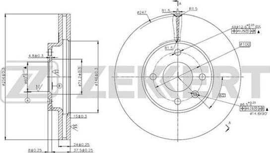 Zekkert BS-5593 - Гальмівний диск autozip.com.ua