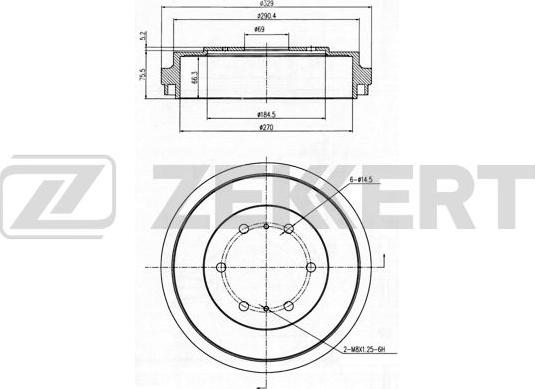 Zekkert BS-5559 - Гальмівний барабан autozip.com.ua