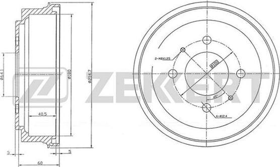 Zekkert BS-5566 - Гальмівний барабан autozip.com.ua