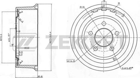 Zekkert BS-5560 - Гальмівний барабан autozip.com.ua