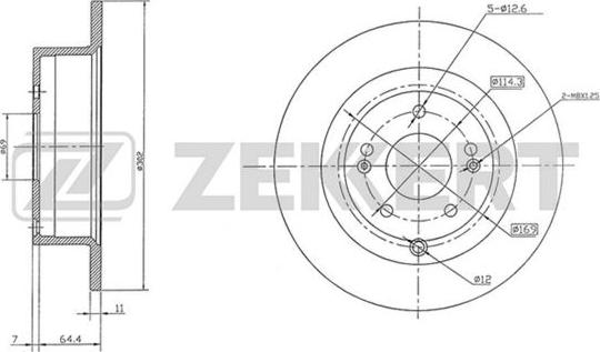 Zekkert BS-5509 - Гальмівний диск autozip.com.ua