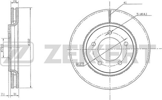 Zekkert BS-5505 - Гальмівний диск autozip.com.ua