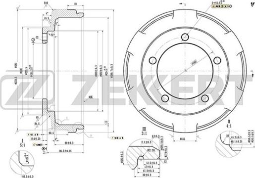 Zekkert BS-5514 - Гальмівний барабан autozip.com.ua