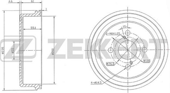 Zekkert BS-5515 - Гальмівний барабан autozip.com.ua