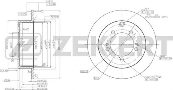 Zekkert BS-5513 - Гальмівний диск autozip.com.ua