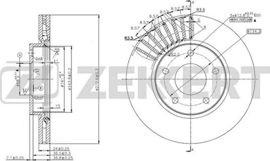 Zekkert BS-5589 - Гальмівний диск autozip.com.ua