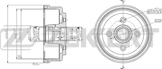 Zekkert BS-5575 - Гальмівний барабан autozip.com.ua