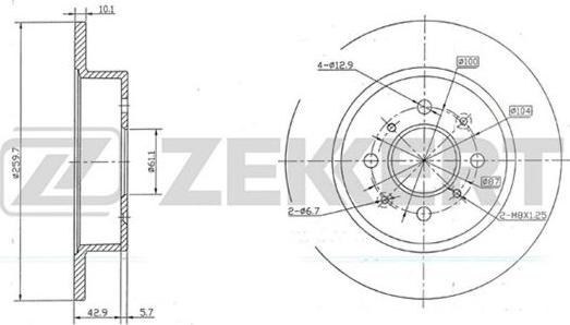 Zekkert BS-5690 - Гальмівний диск autozip.com.ua