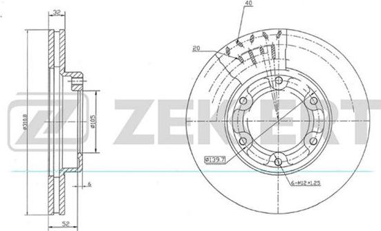 Zekkert BS-5658 - Гальмівний диск autozip.com.ua