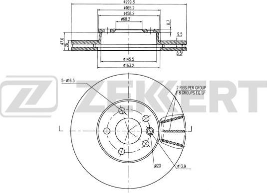 Zekkert BS-5612B - Гальмівний диск autozip.com.ua