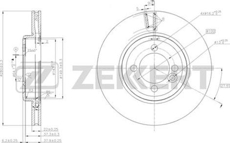 Zekkert BS-5623 - Гальмівний диск autozip.com.ua