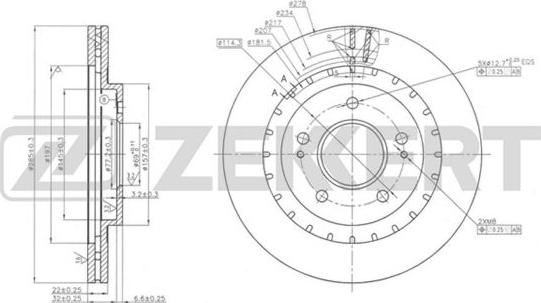 Zekkert BS-5674 - Гальмівний диск autozip.com.ua