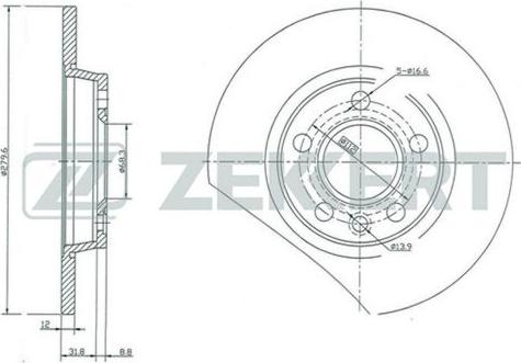 Zekkert BS-5094 - Гальмівний диск autozip.com.ua