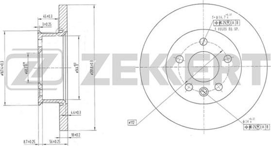 Zekkert BS-5095 - Гальмівний диск autozip.com.ua