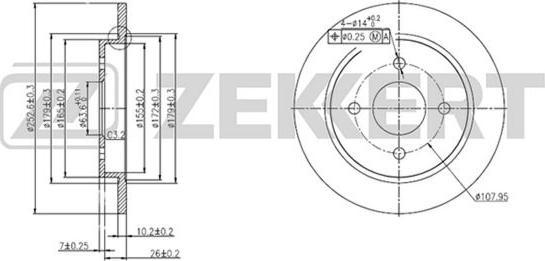 Zekkert BS-5040 - Гальмівний диск autozip.com.ua