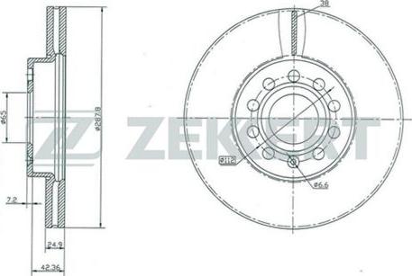 Zekkert BS-5043 - Гальмівний диск autozip.com.ua