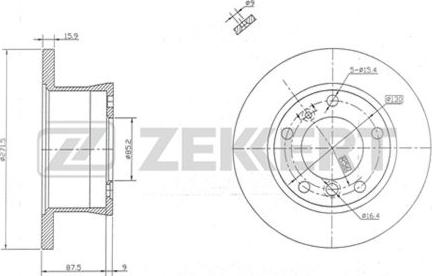 Zekkert BS-5054 - Гальмівний диск autozip.com.ua