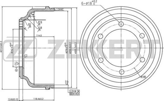 Zekkert BS-5064 - Гальмівний барабан autozip.com.ua