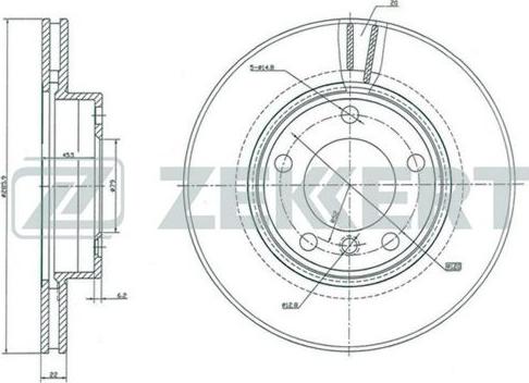 Zekkert BS-5004 - Гальмівний диск autozip.com.ua