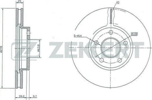 Zekkert BS-5005 - Гальмівний диск autozip.com.ua