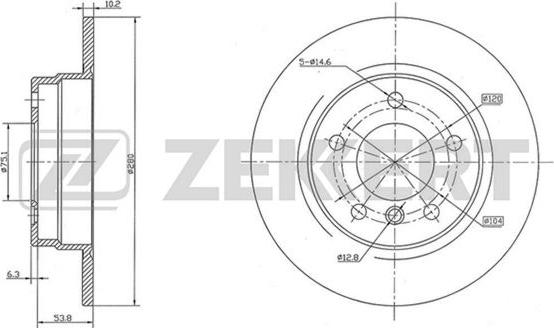 Zekkert BS-5002 - Гальмівний диск autozip.com.ua