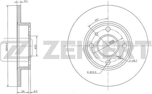 Zekkert BS-5007 - Гальмівний диск autozip.com.ua