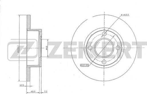 Zekkert BS-5084 - Гальмівний диск autozip.com.ua