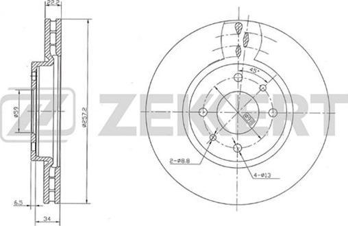 Zekkert BS-5086 - Гальмівний диск autozip.com.ua