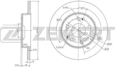 Zekkert BS-5026 - Гальмівний диск autozip.com.ua