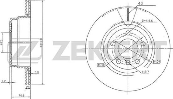 Zekkert BS-5073 - Гальмівний диск autozip.com.ua