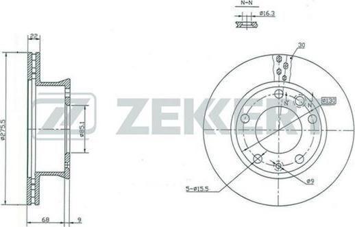 Zekkert BS-5199 - Гальмівний диск autozip.com.ua