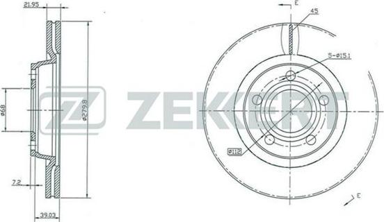 Zekkert BS-5195 - Гальмівний диск autozip.com.ua