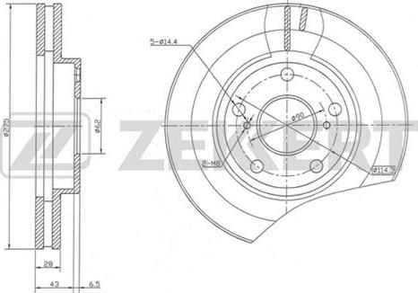 Zekkert BS-5142 - Гальмівний диск autozip.com.ua