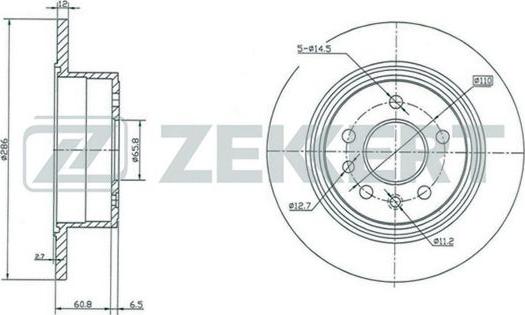 Zekkert BS-5159 - Гальмівний диск autozip.com.ua
