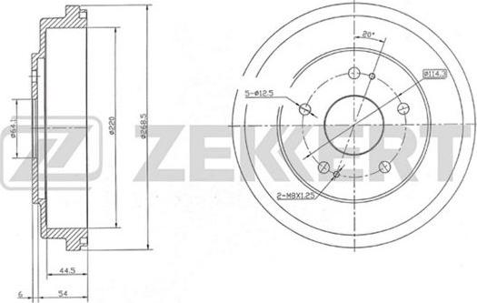 Zekkert BS-5156 - Гальмівний барабан autozip.com.ua